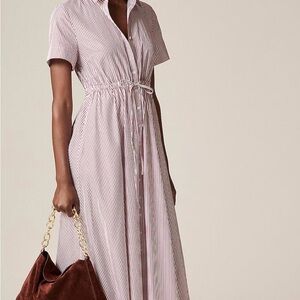 J. Crew Pink and White Striped Maxi Dress